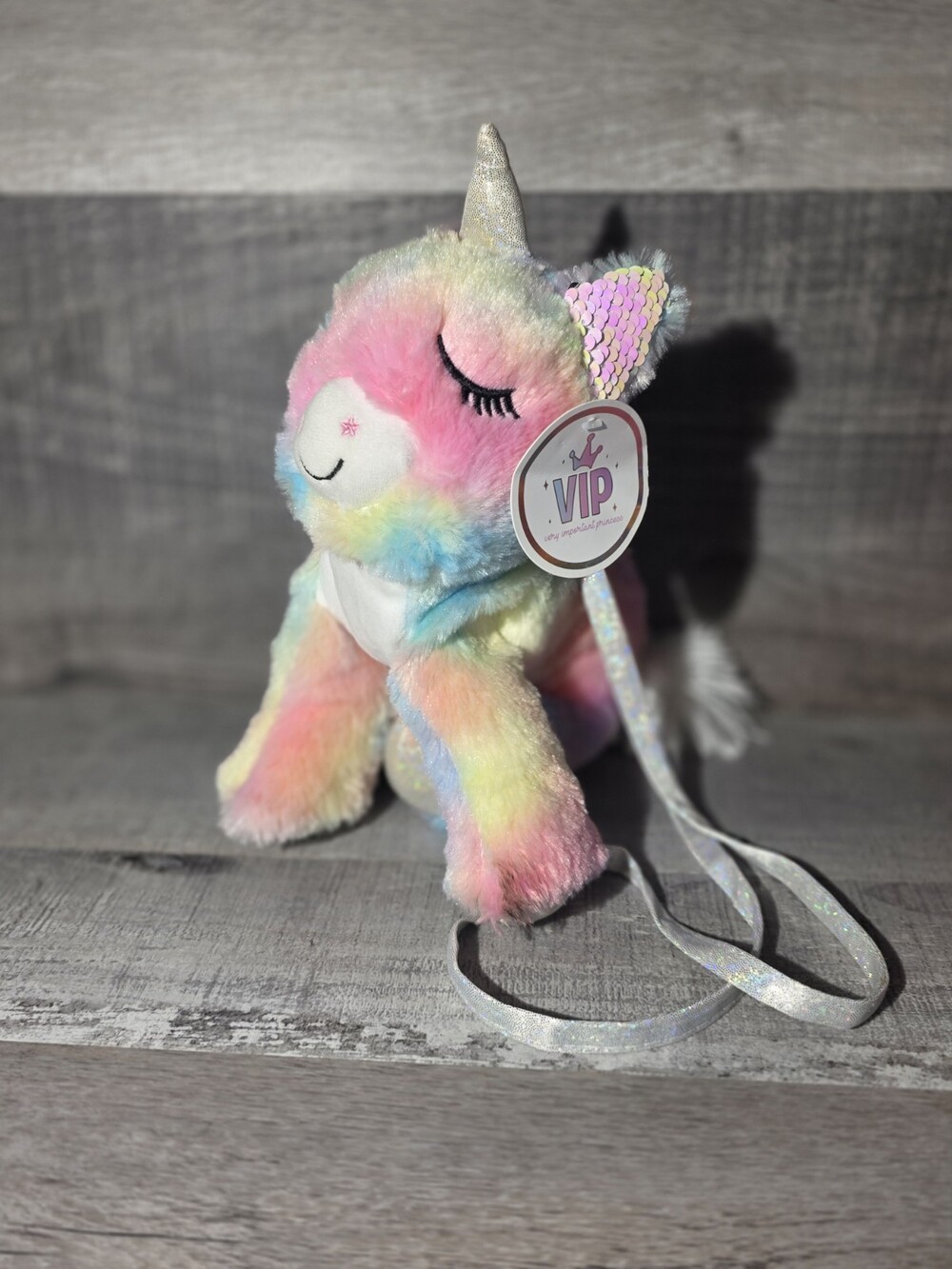Love 2 Design VIP Very Important Princess Unicorn Sequin Purse Plush Tags b142